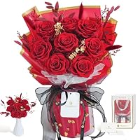 Amazon｜Fiorifiore 母の日 プリザーブドフラワー ブーケ 8輪 赤 薔薇