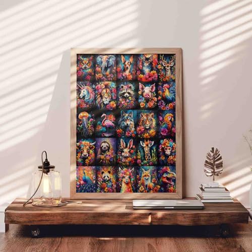 Tucocoo Puzzle Tierblumen, 1000 Teile, Collage, DIY, schwierig, Heimdekoration, Sammlung, Geschenke, Familienpuzzle – Ansicht 3