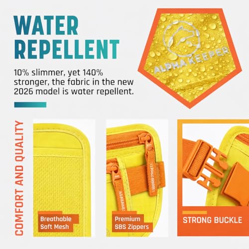 Image of Alpha Keeper Money Belt for Travel Hidden Under Clothes - RFID Blocking Passport Holder & Slim Waist Wallet Pouch for Women & Men, Anti-Theft Travel Accessories