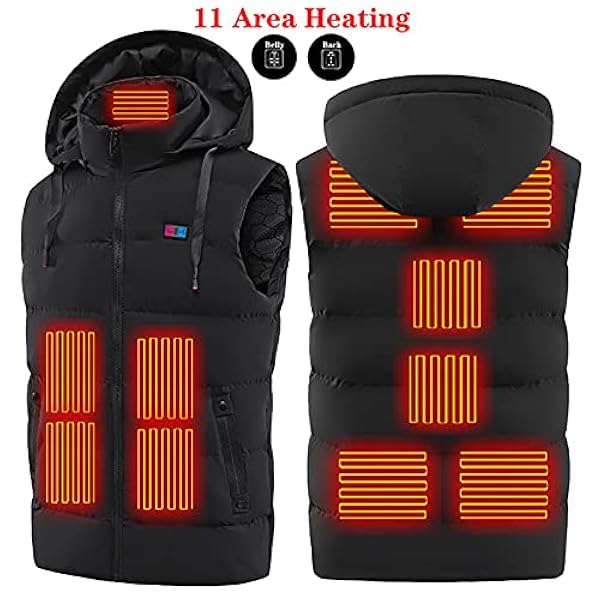 Verwarmd vest voor mannen en vrouwen Zacht en warm verwarmd vest Verwarmingsvest 3 warmteniveaus Warm vest Power Bank USB Elektrisch verwarmd vest Verwarmingsjack Jagen Skiën