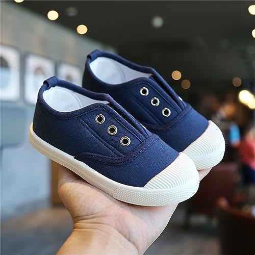 Kids Lace up Canvas Shoes Sneakers Athletic Running Tennis Sport Shoes Outdoor Flat Rubber Anti Slip Shoes3
