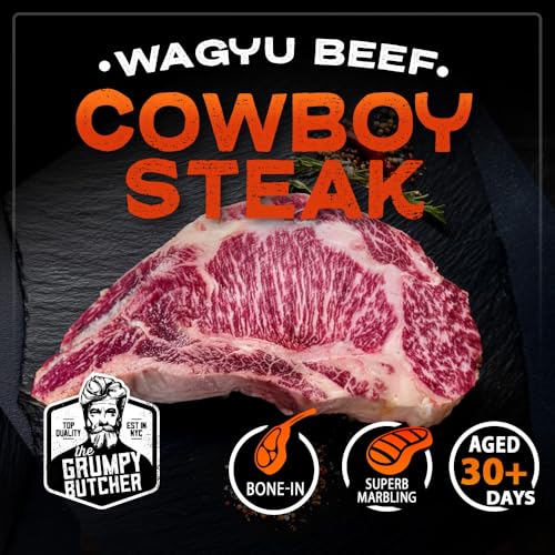 Grumpy Butcher Monster Wagyu Beef Cowboy Steak (2.5-3.0 lb) - Dry Aged Ribeye Steak Bone in Meat Gift