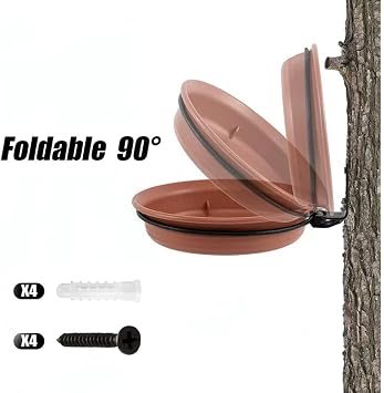 Bird Feeder Tree Mounted Bird Bath Bird Feeding Tray Plastic Bird Seed Tray Water Bath Bowl Bird Baths for Garden Outdoor Wild Bird 2 Pack(2Trays and 2Racks)