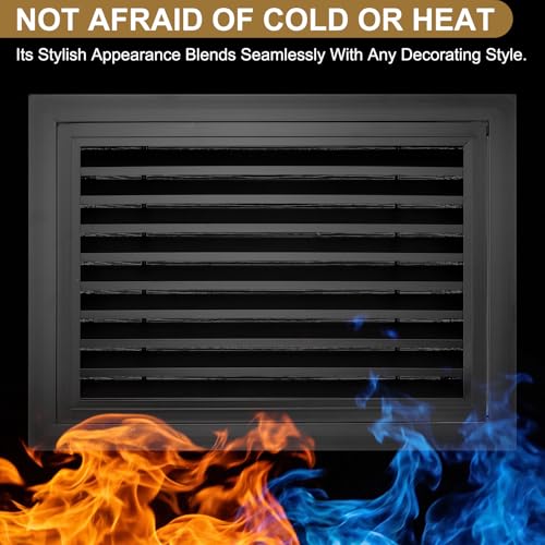 Grille de retour de ventilation noire pour combles et remise HVAC