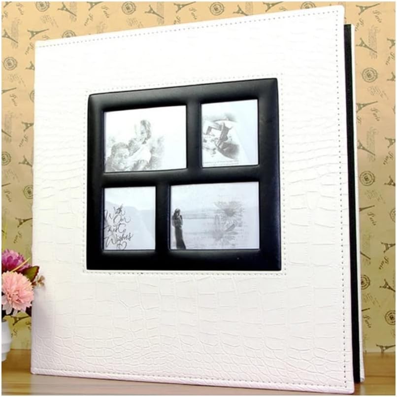 BAN.P Family Wedding Anniversary Baby Multi-Directional Photo Album 400 Pockets 6 Inch Holds Child Family Photos Album (Color : White, Size : 36x34x4.5cm)