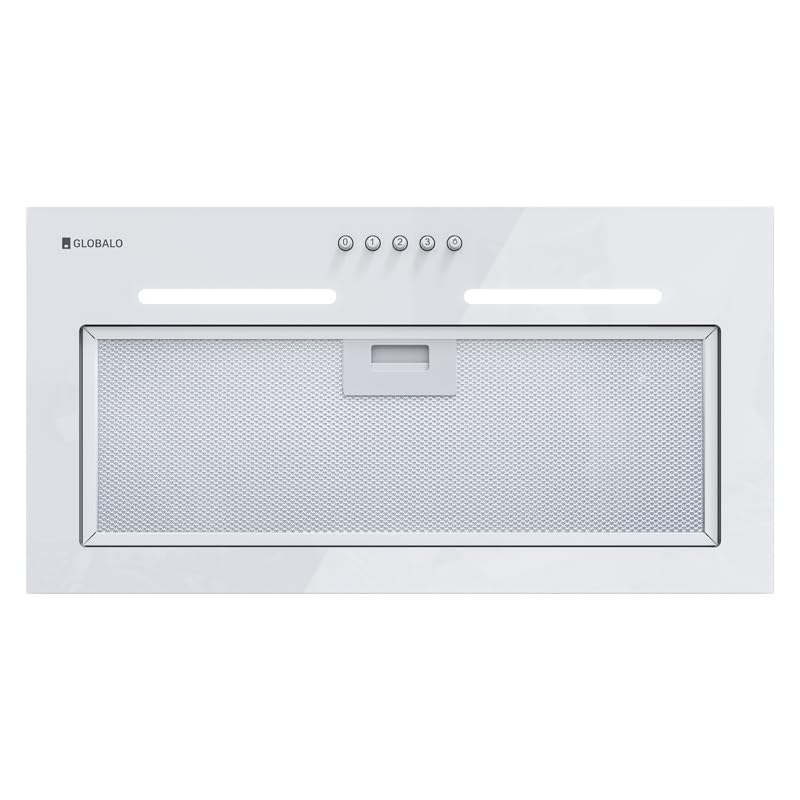 Hotte aspirante, hotte encastrable pour cuisine, avec éclairage, largeur d'installation 60 cm, 3 niveaux de puissance, Orivio 60.1 White, Blanc [Classe énergétique B]