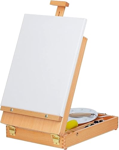 Caballete de artista de escritorio - Soporte compacto portátil de madera - Pintura de dibujo para estudiantes