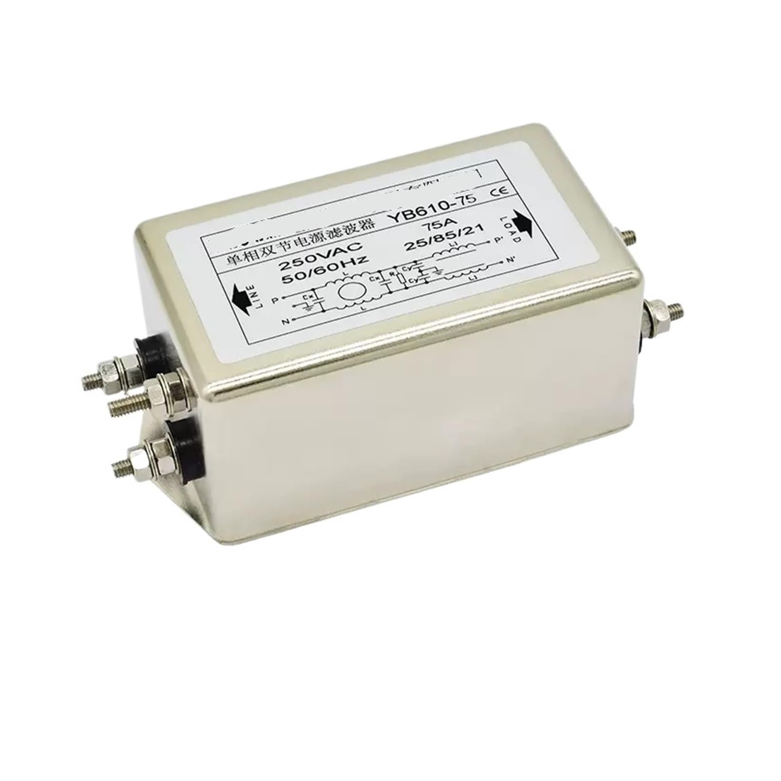 Filtro de alimentación CA antiinterferencias YB610 doble sección