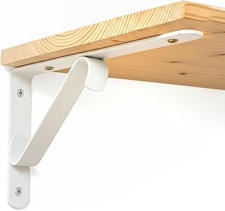 10″ 2PC Heavy Duty Metal Shelf Brackets – Ivory Powder Coated Wall Mount Supports, Rust‑Resistant Angle Brackets for Float... Price In India