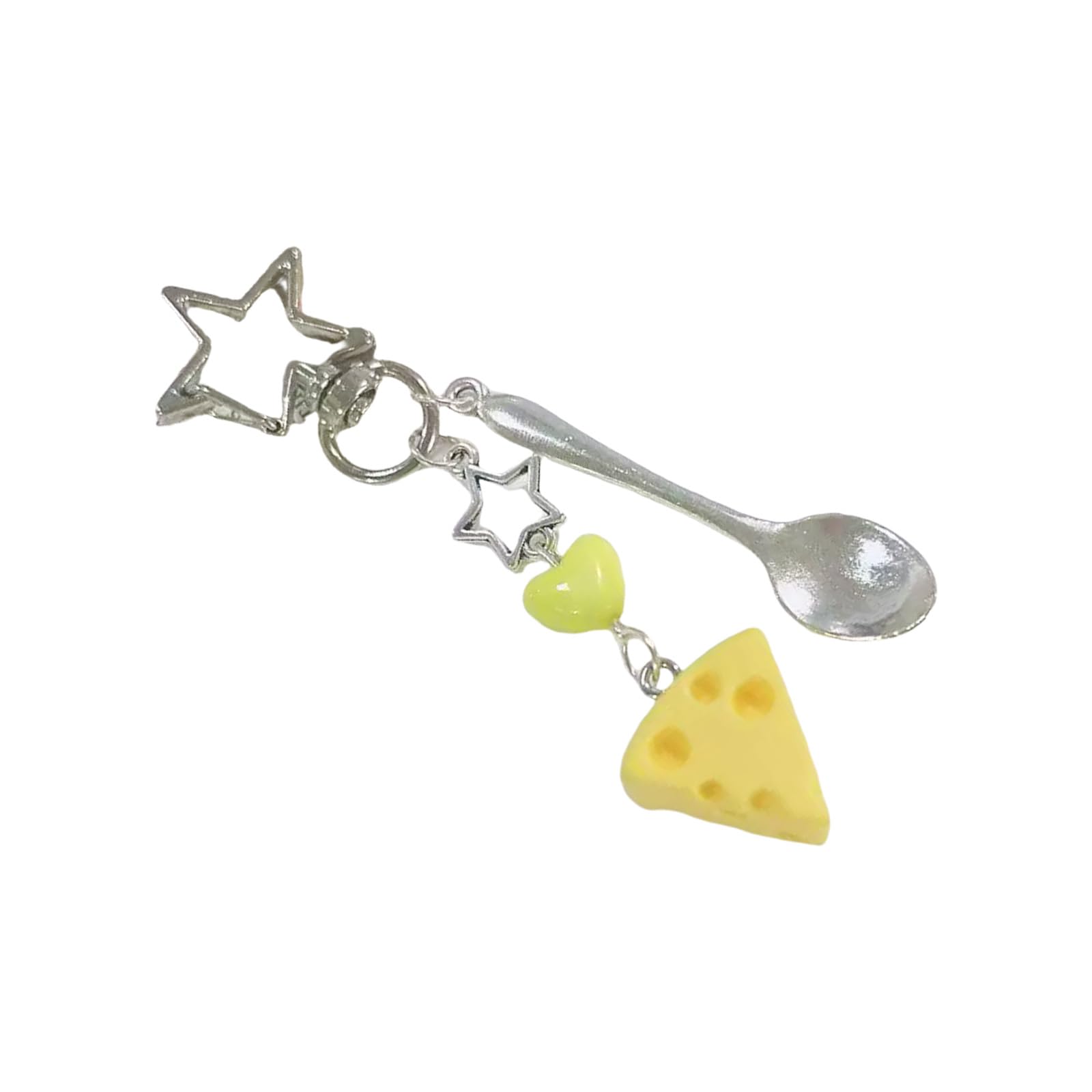 JINQIGG Trendy Retro Futuristic Cheese Shaped Phone Chain Belt Proof Design Keychain Bag Hanging Decoration