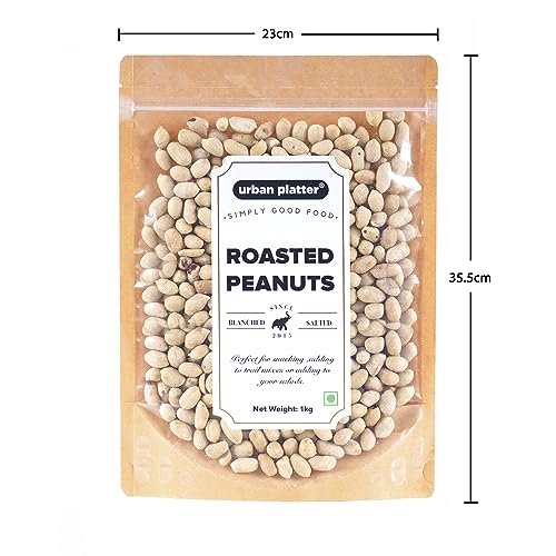 Image of Urban Platter Roasted Salted Peanuts, 1Kg [Grade A Peanuts, Groundnut, Singdana, Skin Removed, Vacuum Packed, Fresh, Product of Bharuch]