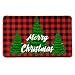 Gz party Merry Christmas Door Mat,18 x 30 Inch Winter Holiday Non-Skid Floor Mat Switch Mat Indoor Outdoor Home Garden, Easy to Clean Low Profile Mat for Entry Patio Garage High Traffic Areas (red)