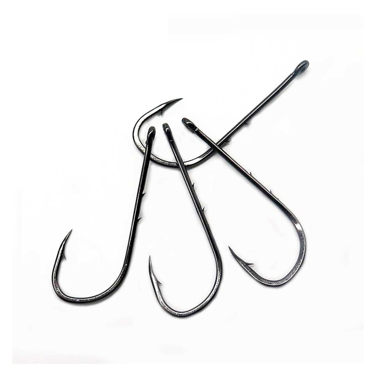 Amo da Pesca, Ami da Pesca, Ami da Pesca Baithhold in Nichel Nero Amo da Pesca in Acciaio ad Alto tenore di Carbonio 100 Pezzi / (Color : Size 1)