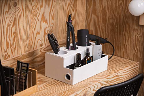J JACKCUBE DESIGN Hair Tool Organizer Dryer Holder Hair Styling Accessories Organizer Bathroom Storage Countertop with 3 Holes(White) – MK154D by J JACKCUBE DESIGN - Image 3