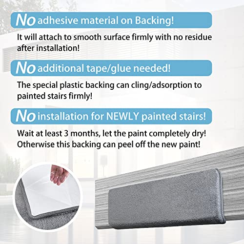 Pure Era Carpet Stair Treads Ultra Plush Soft Bullnose Indoor Stair Protectors Pet Friendly Non-Slip Skid Resistant Tape Free Washable Reusable (14 Pieces, Light Grey) #TOP3