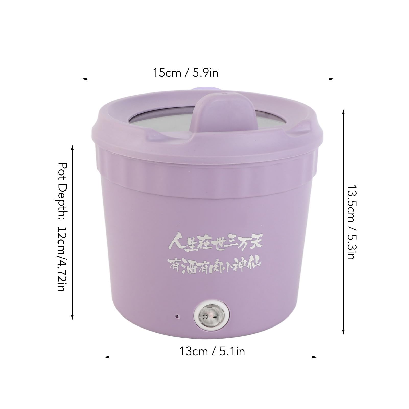 Pentola Elettrica Efficienza da 450 W Rapid Noodles Cooker per Pasta di Uova Ramen Mini Pentola Elettrica 1.2L in Viola (Plug 220v)