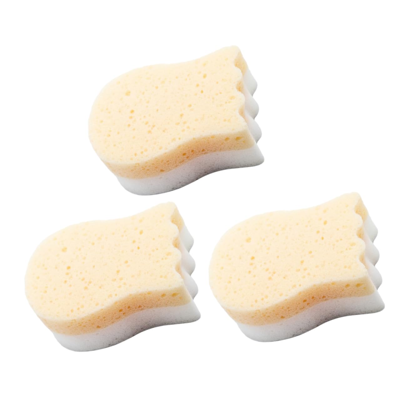 Gogogmee 3 Piezas esponja de baño para bebé esponja baño bebe esponja bebe recien nacido esponja vegetal dibujos animados puff de ducha de bebé esponjas depurador esponja exfoliante de baño