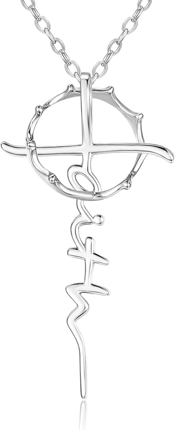 Crown Cross Necklace for Women,14K Gold/White Gold Faith Pendant with Crown Necklace Protection Eternal Christian Jewelry Anniversary Birthday Gifts for Wife Mom First Communion Gifts