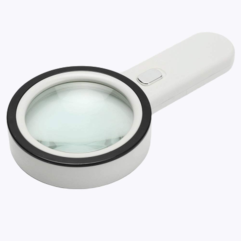 Juwelierlupe, Monokel, 112 mm, 30-Fach, Handlupe mit LED-Licht und optischer HD-Linse, leicht, for Lesen, for Hobby Wartung