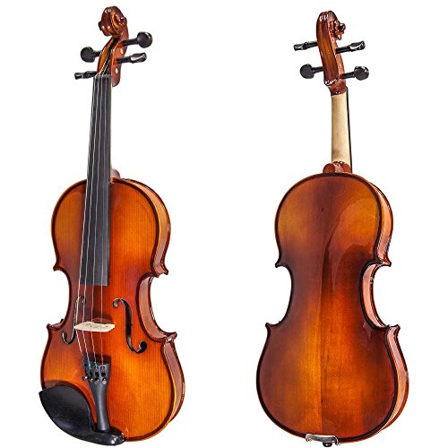 Paititi 12'' Size Upgrade Solid Wood Ebony Fitted Viola With Case Bow, Shoulder Rest and Rosin (12'')