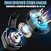 Cascos Gaming PS4, 4 Modos de Iluminación RGB y Orejeras Giratorias de...