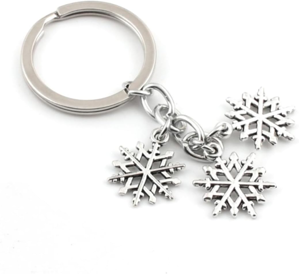 Snow Keychain Pendant Zinc Alloy Ornament for Bag and Cell Phone