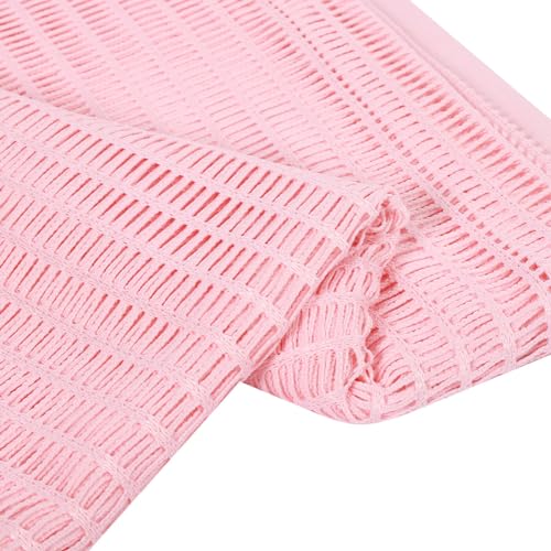 Kathring Privacy Flexible Curtains, Fabric Partition Privacy Compartment Hospital Curtains, Top Mesh Design for Hospitals, Labs Clinics, 12 x8 Ft,Pink