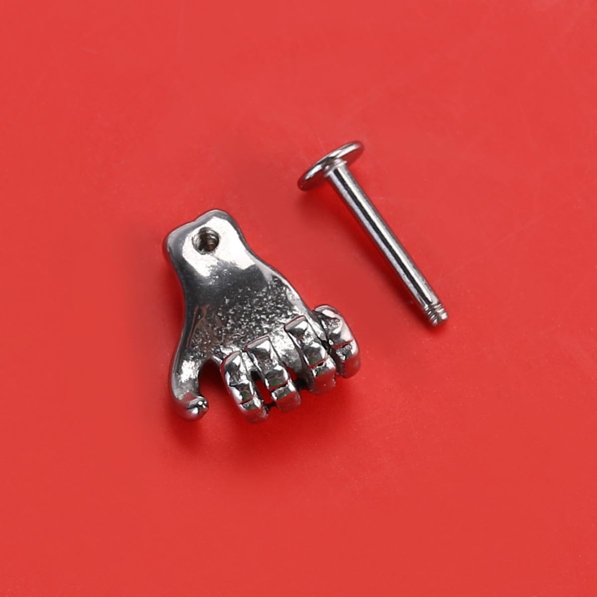Stainless Steel Skeleton Silver Decoration Hand Lip Piercing Studs