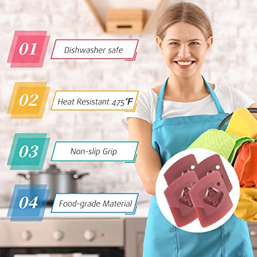 Pan Scrapers 2 in 1 Non Scratch Flexible Silicone and Plastic Dish Scraper Tools for Cleaning Cast Iron Skillets, Cookware, Pans, Dishes and Pots - Pack of 4