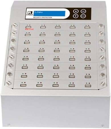 Front view of the U-Reach UB940S USB Duplicator, showing the LCD screen displaying '1. Copy' and rows of USB ports.