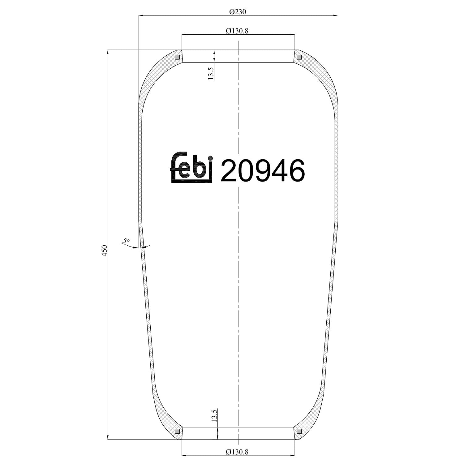 Air Suspension Spring Front 20946 Febi Bag A6283230092 6283230092 Quality New