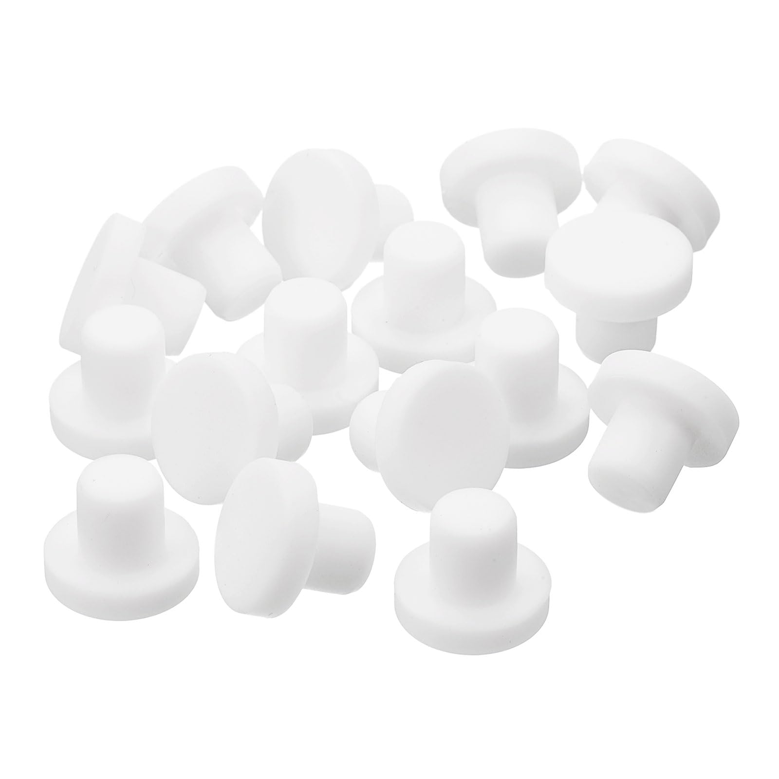 uxcell 16 Pieces White Rubber Stopper, 9mm Plug Holes for 8.5-8.8mm/0.33-0.35" Hole