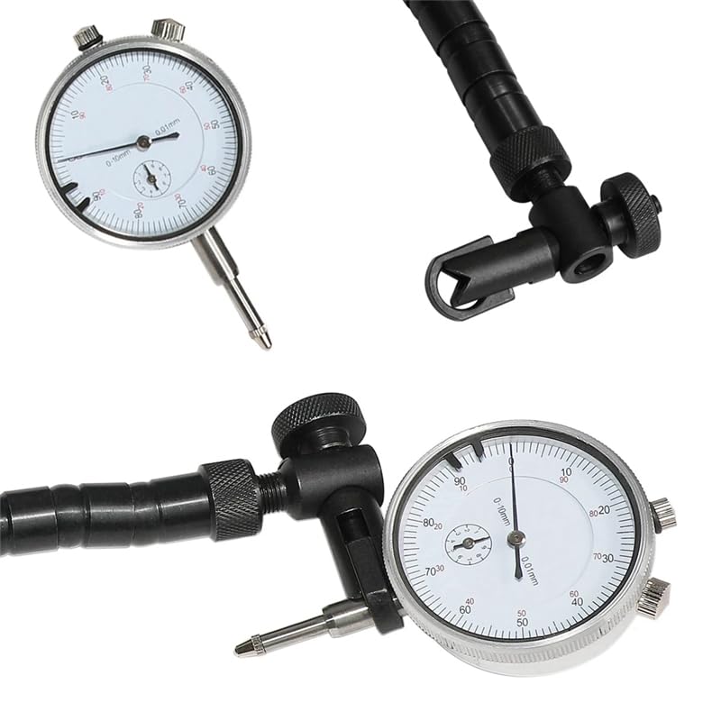 Precyzyjny miernik tarcz hamulcowych z zegarem pomiarowym 0-10 mm, tester wytrzymałości na uderzenia tarcz hamulcowych, rozdzielczość 0,01 mm, imadło zaciskowe z elastycznym ramieniem