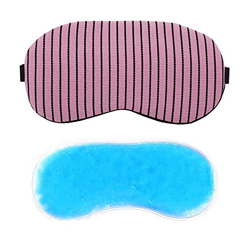 Image of Jenna Gel Sleeping Eye Shade Mask Cover For Insomnia, Meditation, Puffy Eyes And Dark Circles (MultiLine Pink Gel)