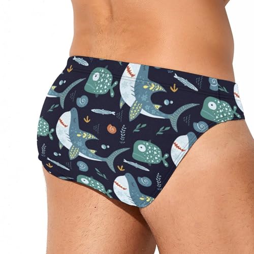 Cute Shark Men's Swimwear Bikini Swim Briefs Swimsuits Trunks Beach Shorts3