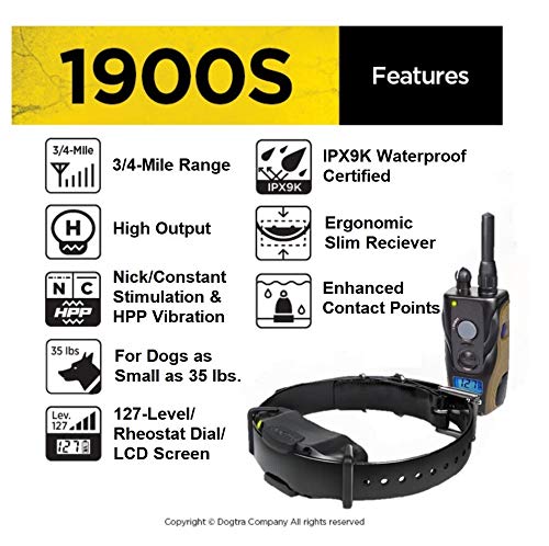 Dogtra 1900S Rechargeable Dog Training E-Collar - 3/4 Mile Range - Waterproof - Static, Vibration and Audible Tone - for Small, Medium or Large Dogs - Thumbnail 4