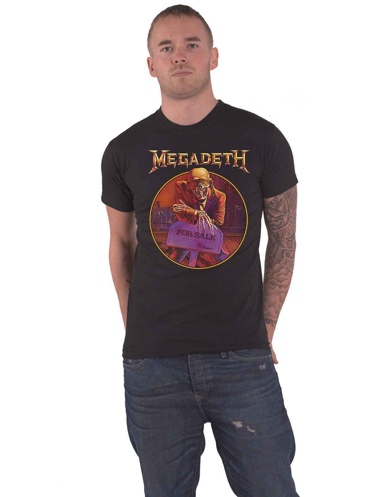 Megadeth T Shirt Peace Sells… Track List Band Logo Official Mens Black S
