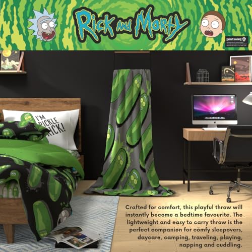 Image of Collectibles Pickel Rick & Morty Bedding Super Soft Plush Cozy Throw, 46 in x 60 in, (Officially Licensed Product) by Franco