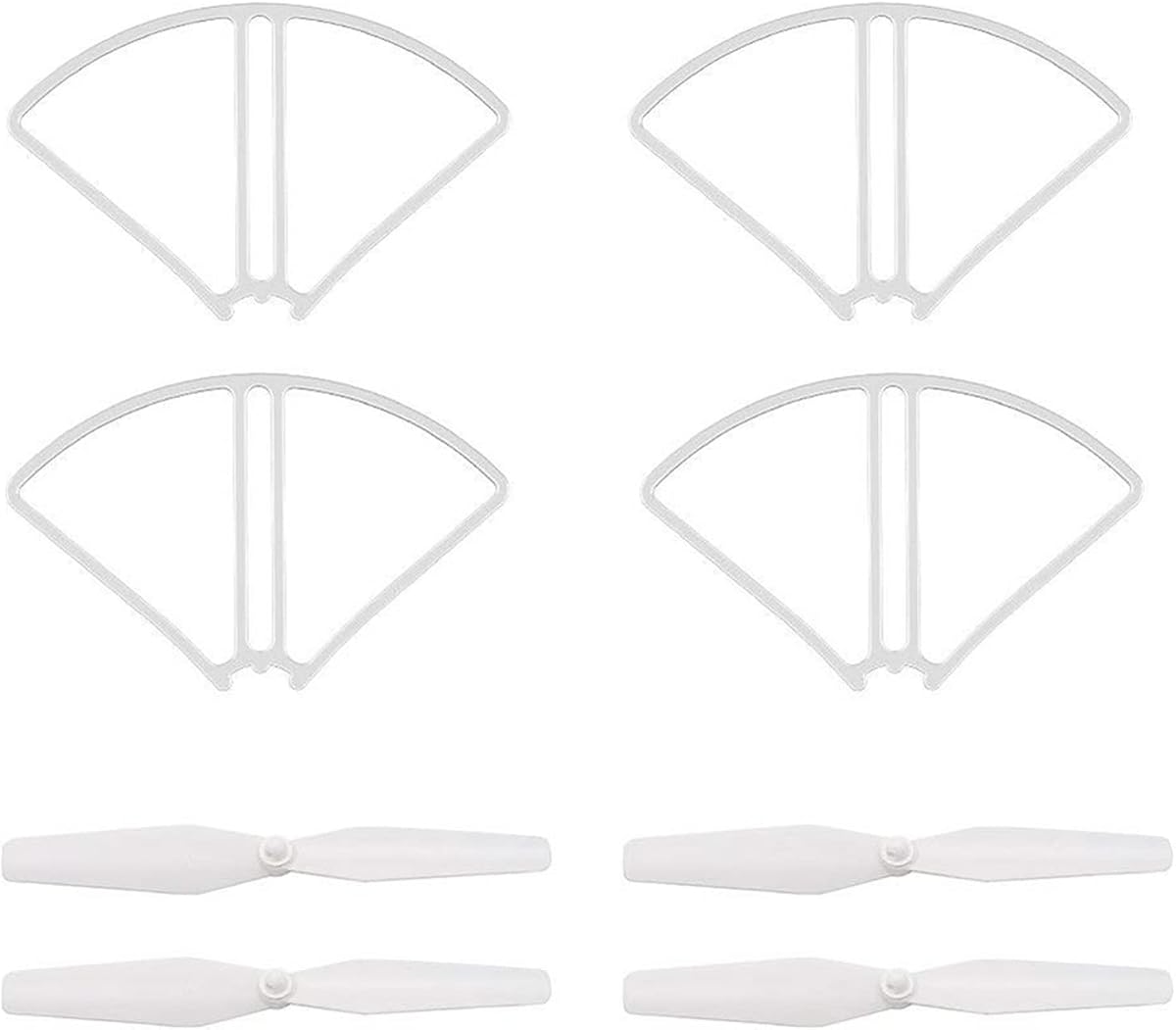2 Pair Drone Propeller and 4 Protective Ring Set RC Drone Blades Spare Parts for SJR/C S20W Potensic T25 HS120D Quadcopter RC Drone Accessories Part