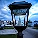 Gama Sonic Imperial II Outdoor Solar Post Light, Ultra Bright 300 Lumen LED, Single Head 3-Inch Post or Pole Mount, Black Aluminum with Beveled Clear Glass, 97N012