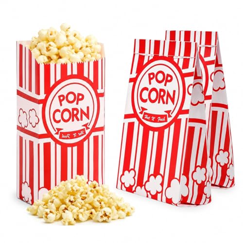 SAVVYLIFE 110 Pcs Popcorn Bags Small Paper Popcorn Bags for Party Bulk Snack Bags for Individual Servings Disposable for Movie Nights