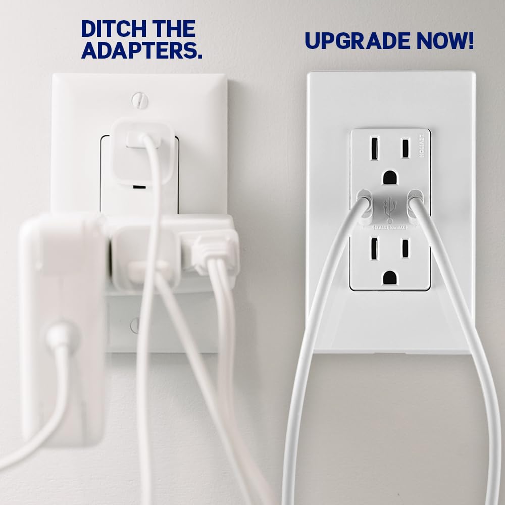 Leviton T5634-W 60W USB Type A/Type-C Power Delivery In-Wall 