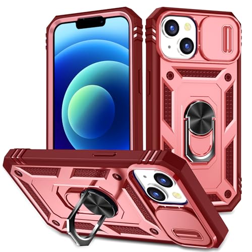Coque antichoc iPhone 15 Plus rose avec protection d'objectif mobile