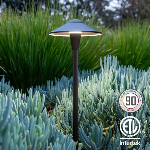 Image of LEONLITE 6-Pack 5CCT Low Voltage LED Pathway Lights, Saucer Head