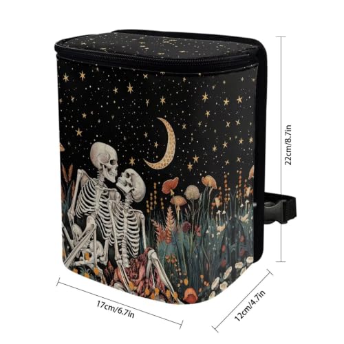 Image of Butterfly Daisy Print Car Trash Can with Lid Cars Trash Bag Bin Hanging Waterproof Garbage Cans Leak Proof Vehicle Trash Can Multipurpose Storage Container for Back Seat