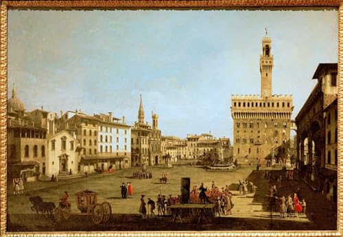 Lienzo Piazza Della Signoria Bernardo Bellotto decorativo para dar vida a un salón elegante