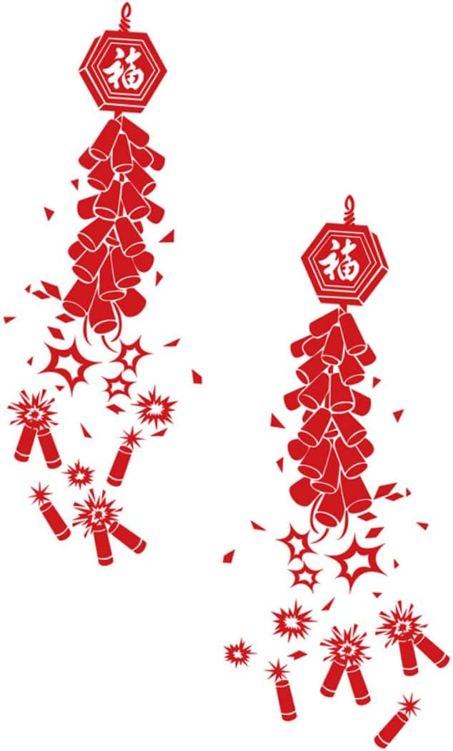 Spring Festival Window Stickers Removable Glass Decals Chinese New Year Door Decorations Festive Spring Festival Glass Stickers for Home and Office
