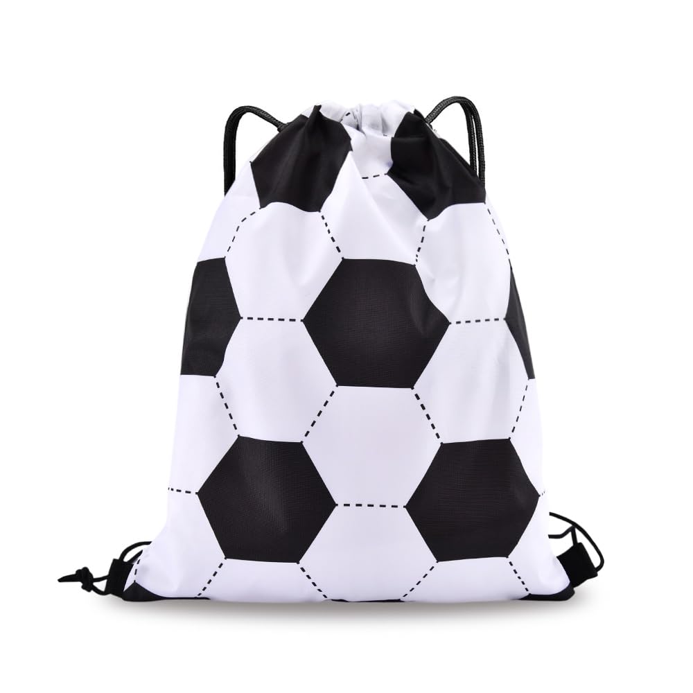 Sudaporn Soccer Backpack Gym Drawstring Bag for Daughter Son Soccer Player Lover Sports Theme Birthday Party Snack Treat Bags Shoulder Cinch Goodie