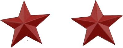ONE RED STAR INSIGNIA BADGE PIN --PAIR