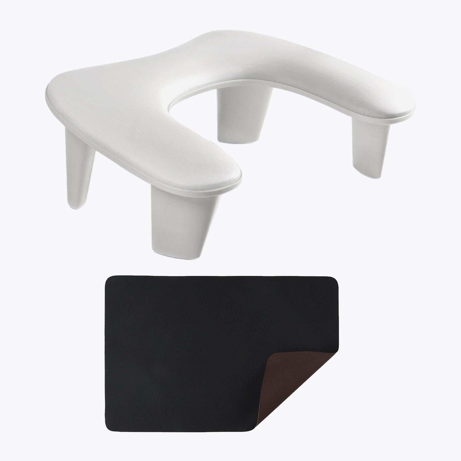 Sharplace Almohada para Uñas, Reposabrazos, Almohada de Manicura Multifunción Portátil con Alfombrilla, Reposamanos para Uñas, Ideal para Actividades, Blanco